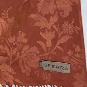 SFERRA Rust Floral blanket throw or large scarf